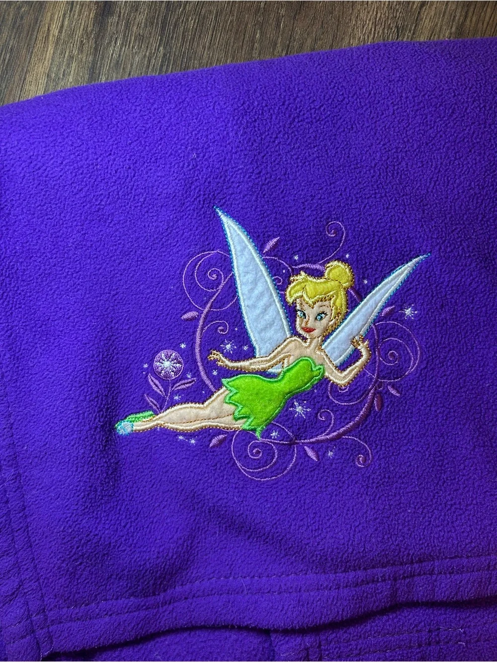 Vintage Disney Purple Tinker Bell Throw Blanket